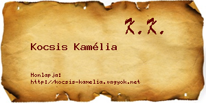 Kocsis Kamélia névjegykártya